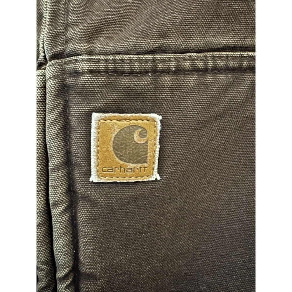 Carhartt Duck Canvas Sherpa Lined Vest Men's Size Medium Brown V33 DKB READ - Picture 2 of 7
